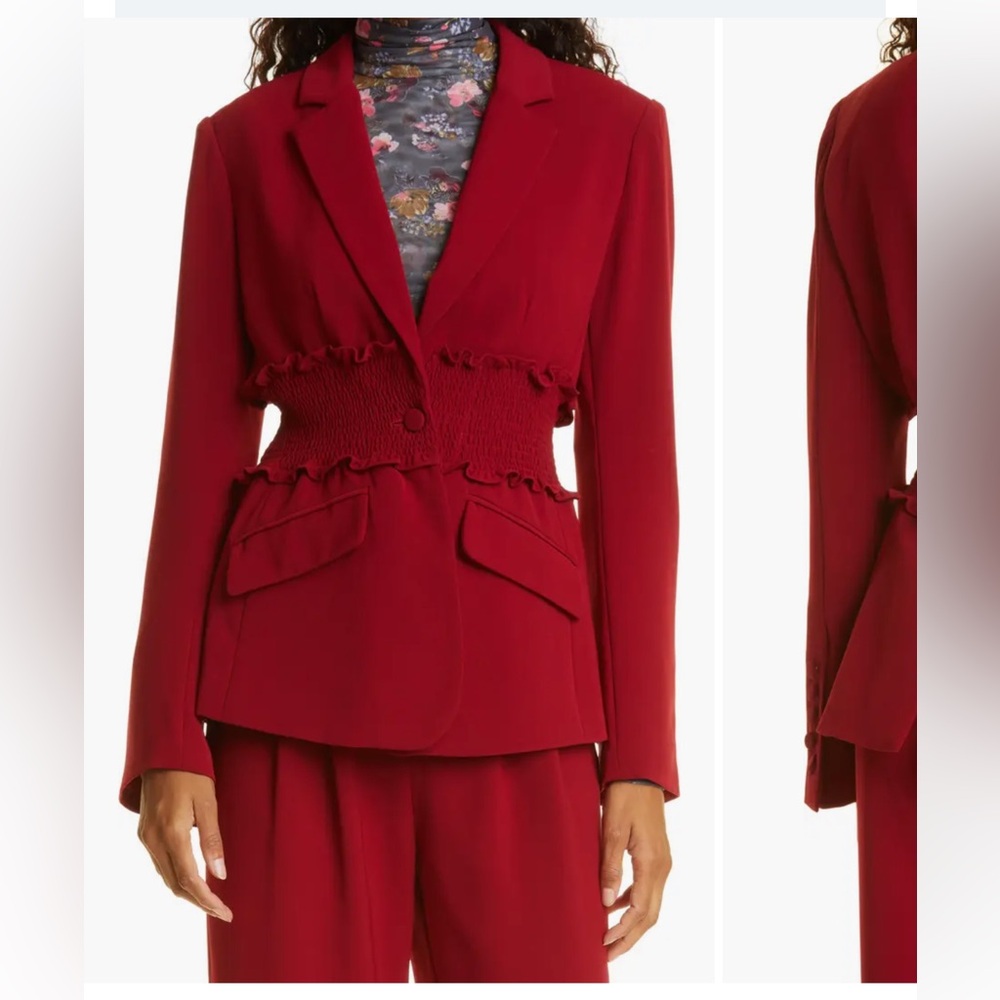 Cyndi Smocked Crepe Blazer - Picture 5 of 8